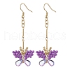 Handmade Glass Seed Beads Butterfly Dangle Earrings EJEW-MZ00445-02-2
