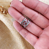 Wave Brass Finger Rings for Women FS-WG2693B-04-4