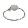 304 Stainless Steel Blank Bangle Bases with Flat Round STAS-Z088-01P-03-3