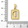 304 Stainless Steel Alphabet Pendants STAS-S152-01G-D-3