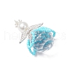 2Pcs 2 Styles Glass Seed Bead Pendants PALLOY-MZ00710-02-4