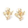 Brass Micro Pave Cubic Zirconia Stud Earring Findings KK-E107-19G-1
