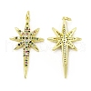 Brass Micro Pave Cubic Zirconia Pendants KK-E068-VB450-1