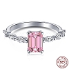 Mother's Day Rhodium Plated 925 Sterling Silver Finger Rings RJEW-A019-28B-02P-3