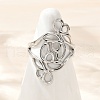304 Stainless Steel Open Cuff Rings for Women RJEW-U061-02P-1