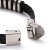 Men's Silicone Cord Braided Cord Bracelet BJEW-M206-01P-3