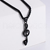 Retro Rock Punk Musical Note Stainless Steel Pendant Necklaces DP4604-3-1