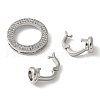 Brass Pave Clear Cubic Zirconia Fold Over Clasps KK-M320-24P-2