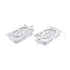 Brass Micro Pave Clear Cubic Zirconia Pendants KK-G432-19P-3