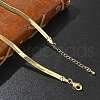 4mm Rack Plating Brass Herringbone Chain Necklaces for Women Men MAK-L044-16G-1