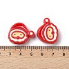 Christmas Decorations Theme Opaque Acrylic Bead with Enamel OACR-Z021-01D-3