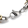 Vacuum Plating 304 Stainless Steel Column Link & Byzantine Chain Bracelet for Men Women BJEW-Z023-09P-3