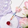 Glass Teardrop Pendant Decorations HJEW-JM01581-03-3