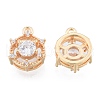 Brass Micro Pave Clear Cubic Zirconia Charms KK-N216-556LG-1
