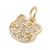 Brass Micro Pave Cubic Zirconia Charms KK-Q096-15A-G-2