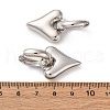 Heart Brass Hoop Earrings EJEW-D322-12P-01-5