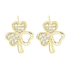 Brass Micro Pave Clear Cubic Zirconia Stud Earrings for Women EJEW-S217-D08-1