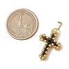 2Pcs 2 Styles 3D Glass Seed Beaded Cross Charms PALLOY-MZ00576-01-2