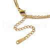304 Stainless Steel Cable & Round Snake Chains Double Layer Necklace NJEW-Z028-03G-3