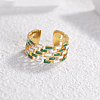 304 Stainless Steel Enamel Open Cuff Rings for Women FS-WGB77CA-06-1