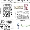 CRASPIRE 4Pcs 4 Styles Retro Stamp Theme Clear Silicone Stamps DIY-CP0009-73-2