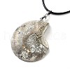 Natural Conch Fossil Pendant Necklaces G-P552-01P-3