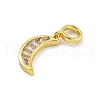 Rack Plating Brass Clear Cubic Zirconia European Dangle Charms KK-G513-38G-2