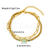 304 Stainless Steel & Natural Green Aventurine Beads Double Layer Bracelets FS-WG382E7-04-1