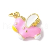 Brass Enamel Charms KK-A252-31G-02-1