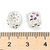 Brass Micro Pave Cubic Zirconia Beads KK-A254-21S-2