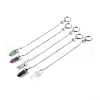 Natural Mixed Gemstone Pointed Dowsing Pendulums PALLOY-JF00767-1