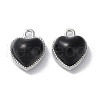Alloy with Black Glass Pendant FIND-Z014-23P-1