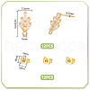 Unicraftale 12Pcs Leaf Brass Cubic Zirconia Stud Earring Findings KK-UN0002-28-3