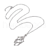 Stainless Steel Macrame Pouch Empty Stone Holder for Necklace Makings NJEW-JN04826-03-1