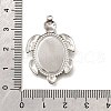 304 Stainless Steel Pendant Cabochon Settings STAS-C122-16B-P-3
