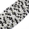 Natural Black Tourmalinated Quartz Beads Strands G-P573-A62-01-2