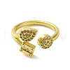 Brass with Cubic Zirconia Rings RJEW-B057-03G-04-2
