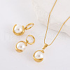 Stainless Steel Pendant Necklaces & Hoop Earrings Sets PO6215-3-1