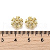 Snowflake Brass Micro Pave Clear Cubic Zirconia Bead Caps KK-K300-03B-G-3