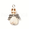 Halloween Dyed Synthetic Turquoise Pendants PALLOY-JF01598-03-S-1