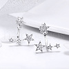 Anti-Tarnish Rhodium Plated 925 Sterling Silver Ear Studs HJEW-FF0012-22-2
