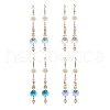 Glass Dangle Earrings with Shell Beads EJEW-JE05187-1