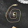 Ion Plating(IP) 304 Stainless Steel Ball Chain Bracelet for Women BJEW-G667-10G-2