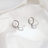 Stylish Heart Stainless Steel Hoop Earrings CL8045-1-1