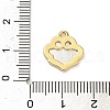 Brass Pave Natural White Shell Flower Charms KK-P301-01C-G-3