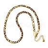 304 Stainless Steel Leopard Print Flat Snake Chain Necklaces for Women NJEW-A044-02B-G-01-4
