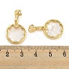 Brass Pave Shell Pendants KK-G490-40G-3