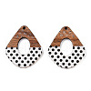 Printed Opaque Resin & Walnut Wood Pendants RESI-TAC0017-62-2