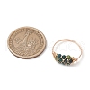 Natural Green Aventurine Beads with Solid Round Brass Beads and Eco-Friendly Copper Wire Rings RJEW-TA00184-04-3