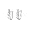 Elegant Geometric 925 Sterling Silver Cubic Zirconia Hoop Earrings TC0914-2-1